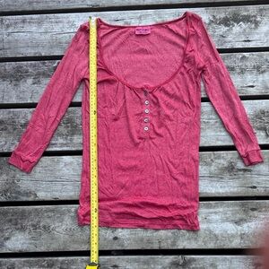 Michael Stars Red Scoop Neck 3/4 sleeve